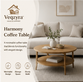 Veqzyra™ Harmony Coffee Table | Modern Minimalist Living Room Table
