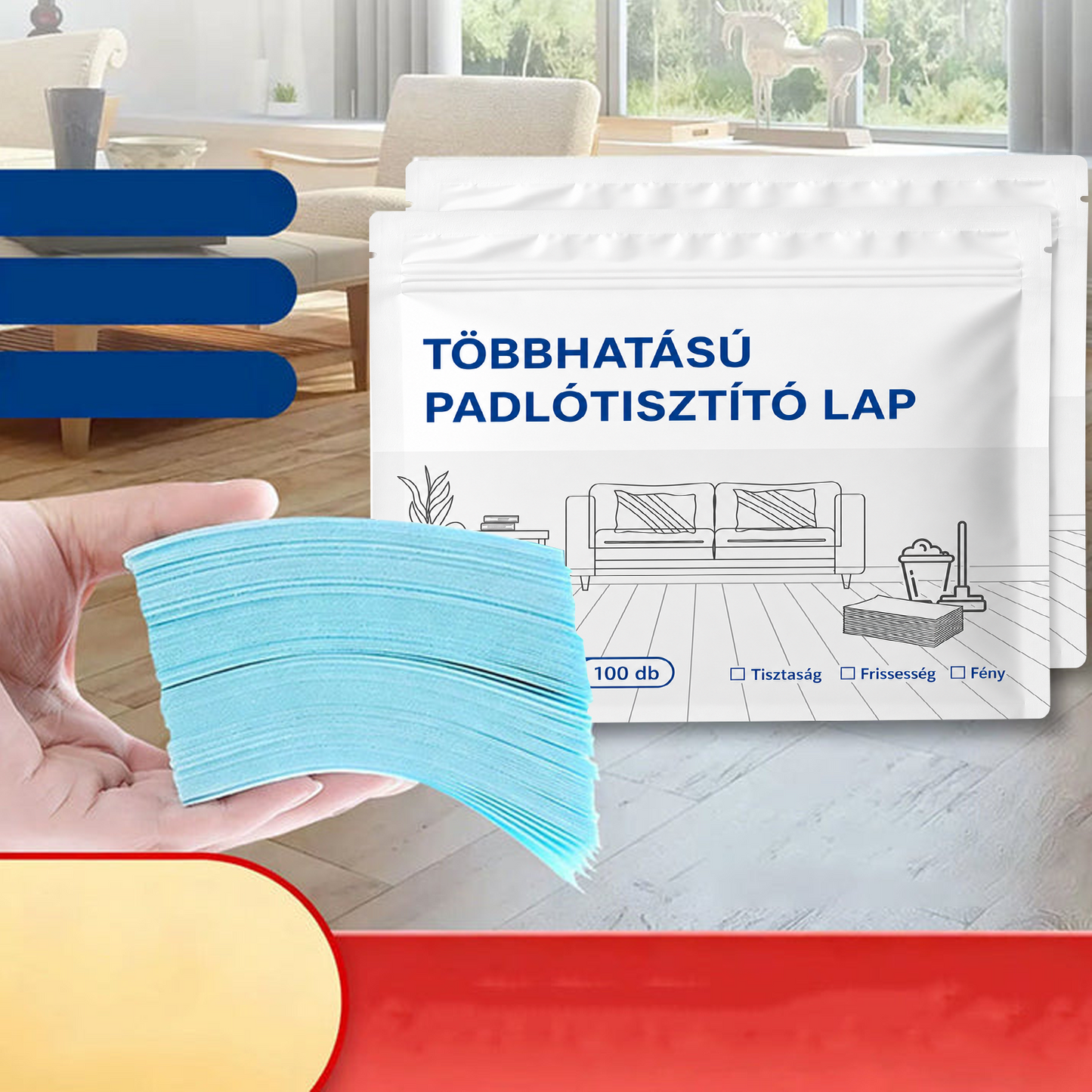 🧻Korlátozott ideig 50% kedvezmény💧🧹Vízben oldódó padlótisztító kendők