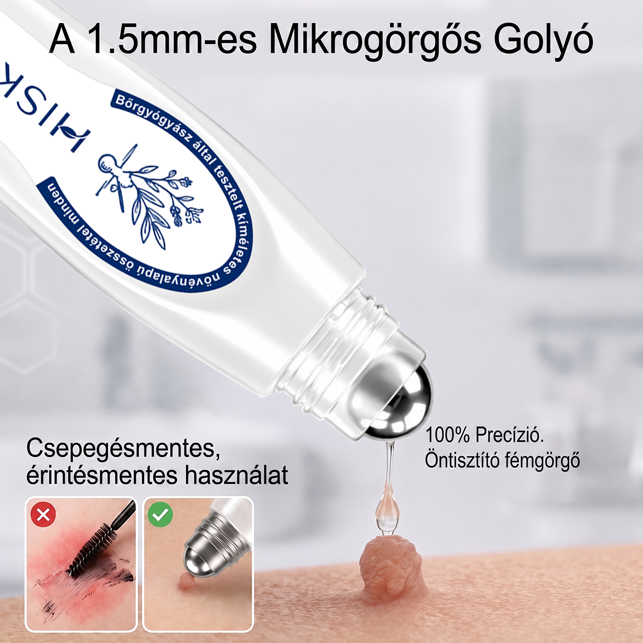 Hivatalos Márkabolt | 🚢 Hiskin® 7 napos Szemölcseltávolító Roll-on Ápoló Folyadék (Fájdalommentes rollerball technológia, hegek nélkül) 🐬