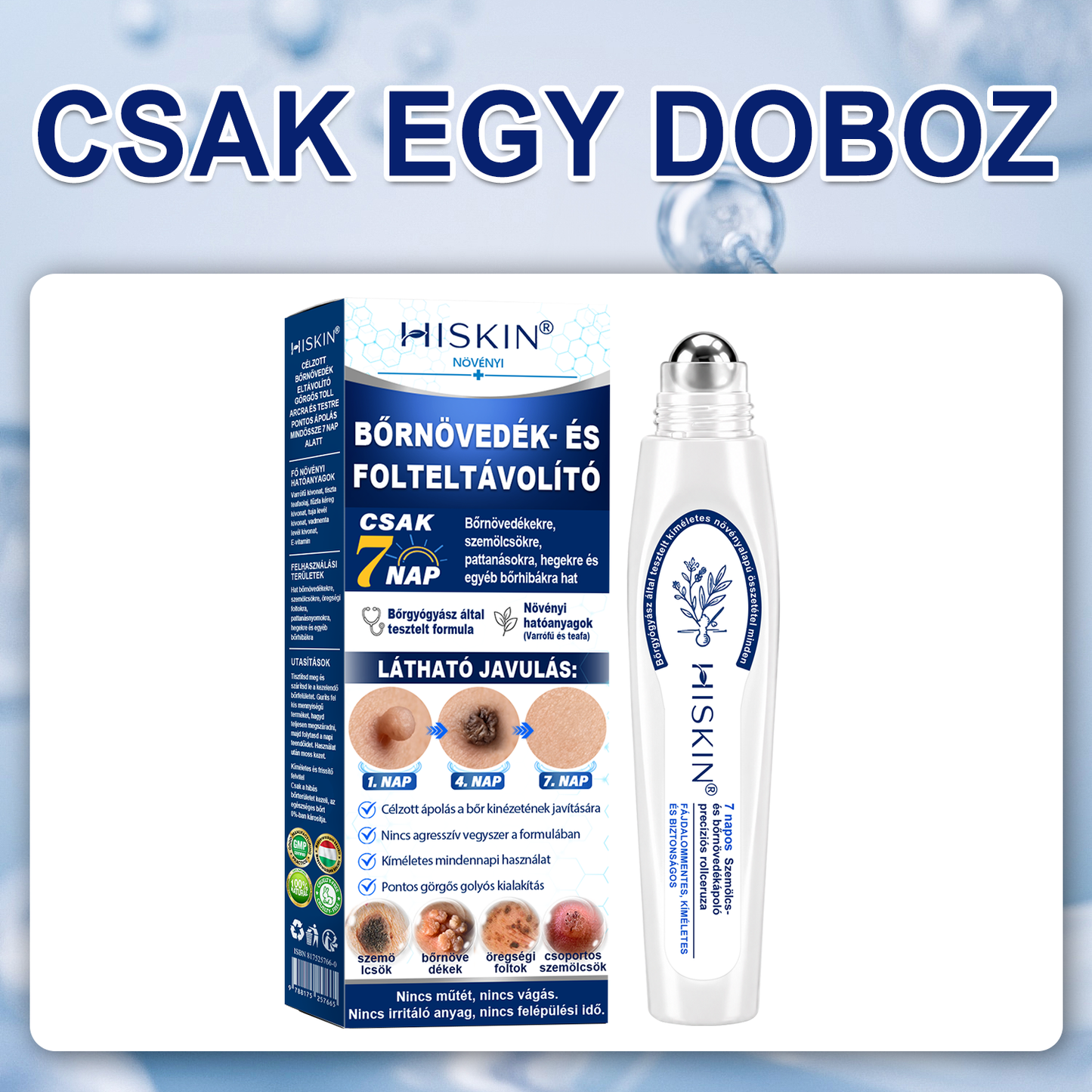 Hivatalos Márkabolt | 🚢 Hiskin® 7 napos Szemölcseltávolító Roll-on Ápoló Folyadék (Fájdalommentes rollerball technológia, hegek nélkül) 🐬