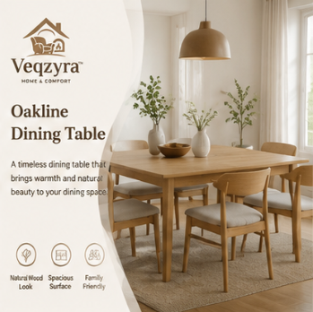 Veqzyra™ Oakline Natural Dining Table