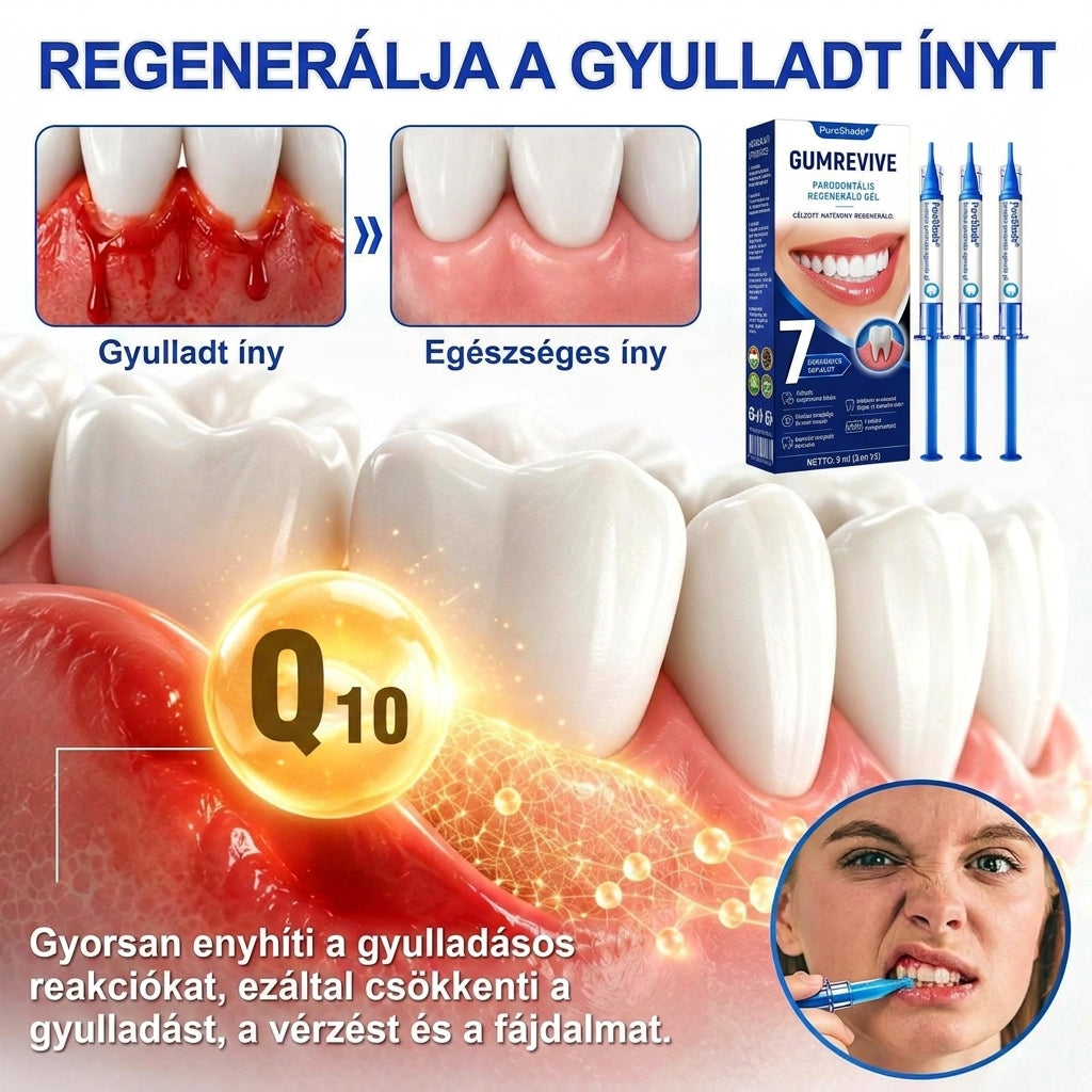 PureShade® 🦷🦷 GumRevive Ínyregeneráló Gél – Az egészségesebb ínyért és magabiztosabb mosolyért 👍