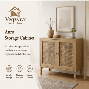 Veqzyra™ Aura Storage Cabinet | Modern Home Organization Furniture
